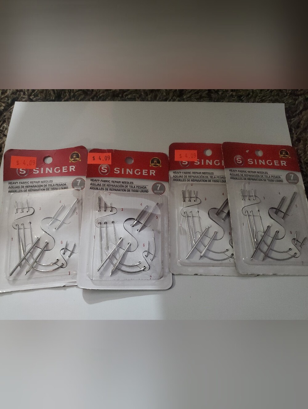 Heavy-Fabric Repair Needle Set - Silver (Pack of 4)